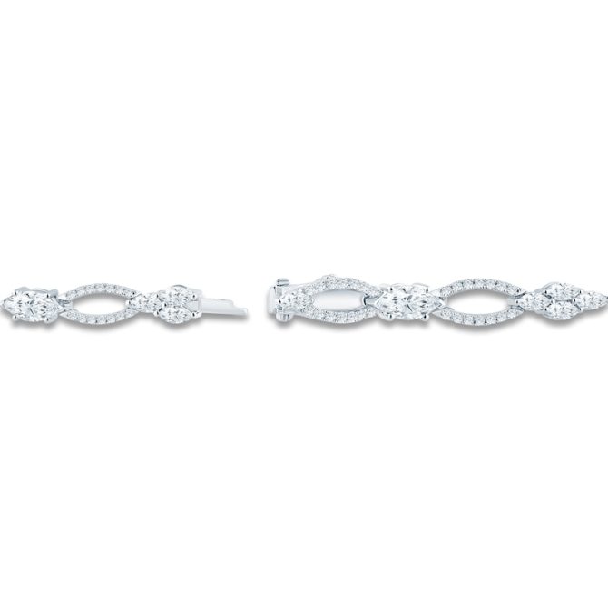 Pnina Tornai Marquise-Cut & Round Lab-Created Diamond Bracelet 5 ct tw 14K White Gold - 7" - Image 3