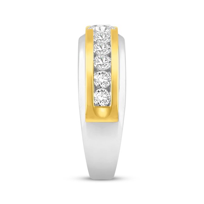 Men's Lab-Grown Diamonds by Simply Wedding Ring | 1-1/2 ct tw | 14K Two-Tone Gold - Image 2