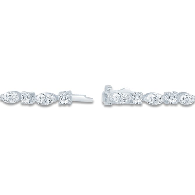 Pnina Tornai Marquise & Round Lab-Created Diamond Link Bracelet | 7-1/4 ct tw | 14K White Gold - 7" - Image 3