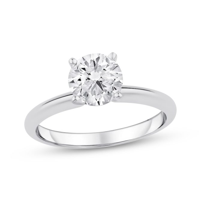 1-1/4 Carat Lab-Grown Diamond Round-Cut Solitaire Engagement Ring in 14K White Gold | Evolve Collection