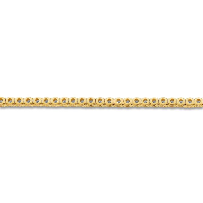 Lab-Created Diamond Tennis Necklace 5 ct tw 14K Yellow Gold - Image 3