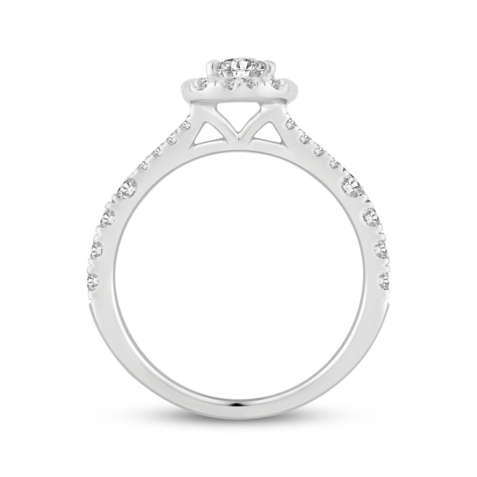 1 Carat Lab-Grown Pear-Shaped Halo Diamond Engagement Ring in 14K White Gold | Evolve Collection - Image 7