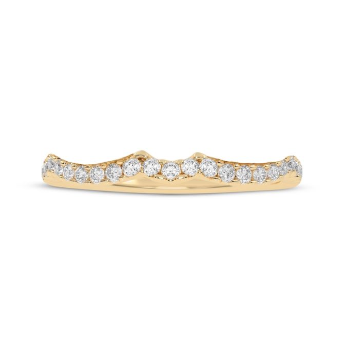 Lab-Grown Diamonds by Simply Contour Wedding Band | 1/6 ct tw | 14K Yellow Gold - Image 3