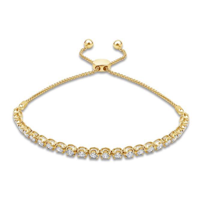 Lab-Created Diamond Line Bolo Bracelet 2 ct tw 14K Yellow Gold