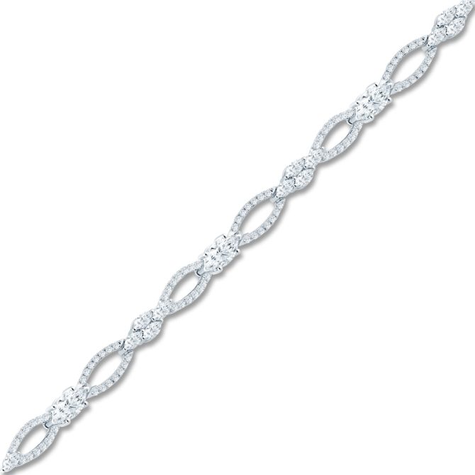 Pnina Tornai Marquise-Cut & Round Lab-Created Diamond Bracelet 5 ct tw 14K White Gold - 7" - Image 2