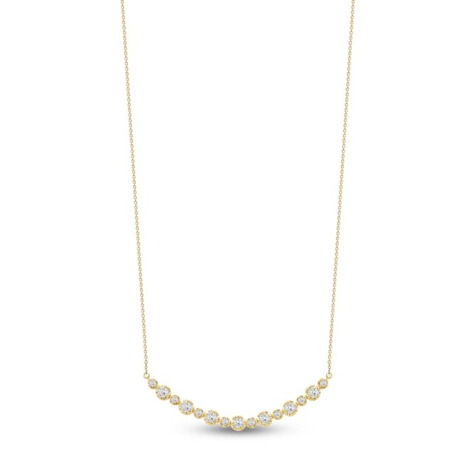 Lab-Created Diamond Buttercup Smile Necklace 1 ct tw 14K Yellow Gold 18"