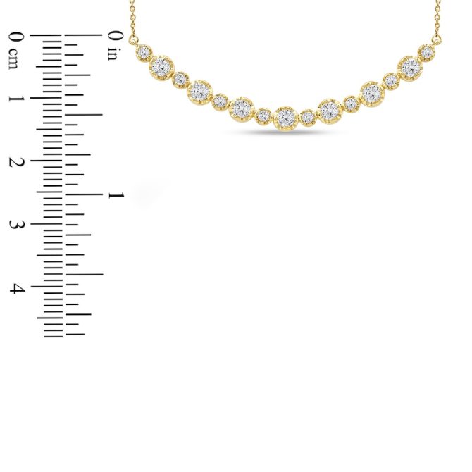 Lab-Created Diamond Buttercup Smile Necklace 1 ct tw 14K Yellow Gold 18" - Image 3