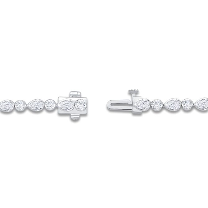 Pear-Shaped & Round-Cut Lab-Created Diamond Bracelet 2-3/4 ct tw 14K White Gold - 7" - Image 3