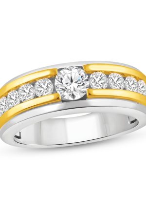 Men's Lab-Grown Diamonds by Simply Wedding Ring | 1-1/2 ct tw | 14K Two-Tone Gold