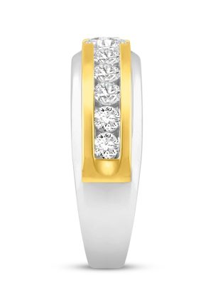 Men's Lab-Grown Diamonds by Simply Wedding Ring | 1-1/2 ct tw | 14K Two-Tone Gold