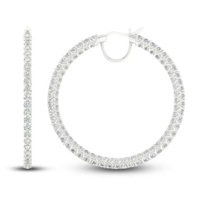 Certified Lab-Created Diamond Hoop Earrings | 5-1/2 ct tw | 14K White Gold